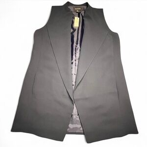 Talbots Navy Fully Lined Long Sleeveless Blazer, M NWT
